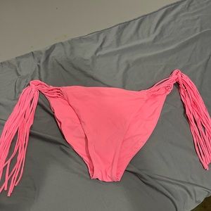 Billabong Pink Fringe Bikini Bottoms.  Size-L.